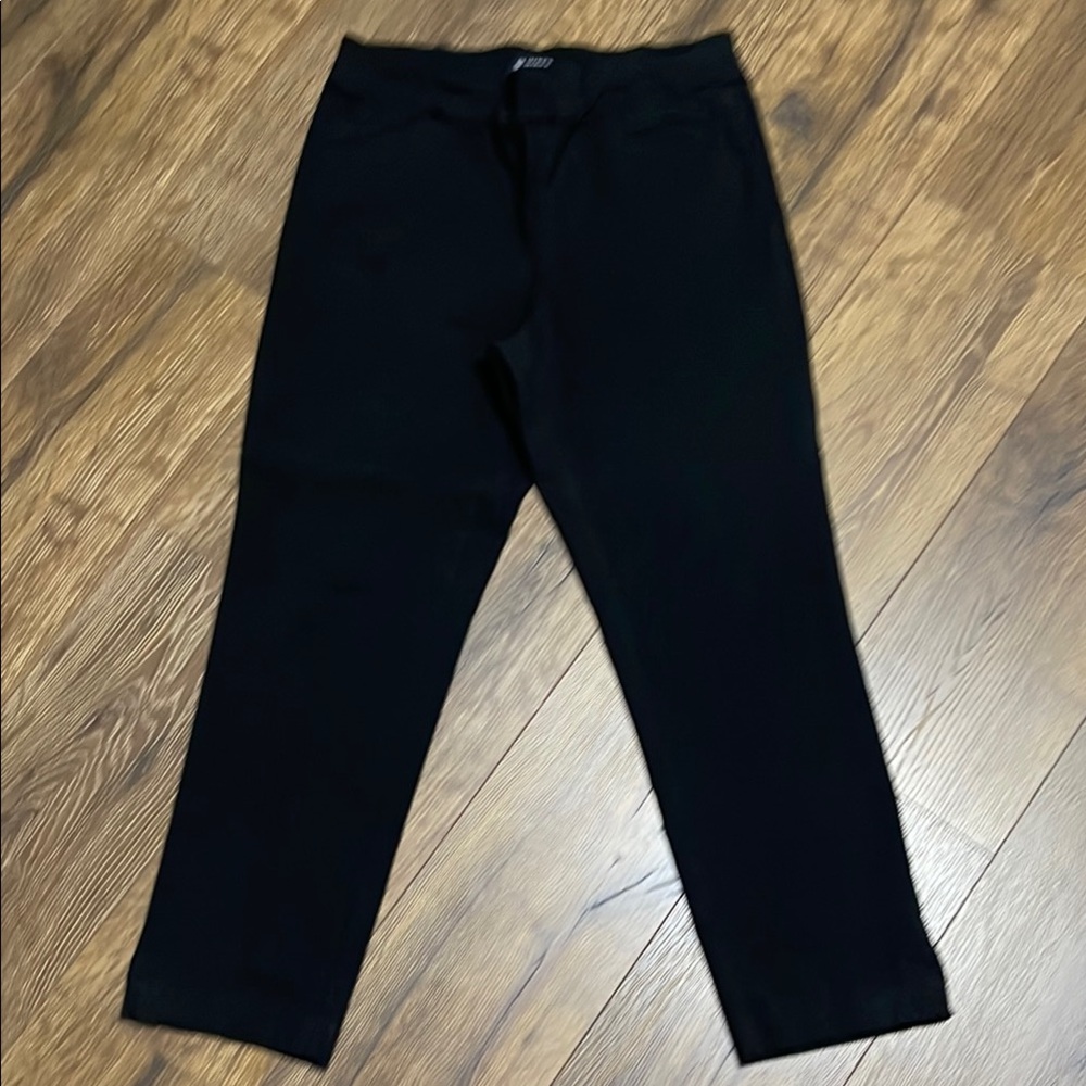 Black Ankle-Length Pull-on Cropped Pants by Glimpse with Relaxed Fit, Size L